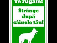 Semn te rugam strange dupa cainele tau